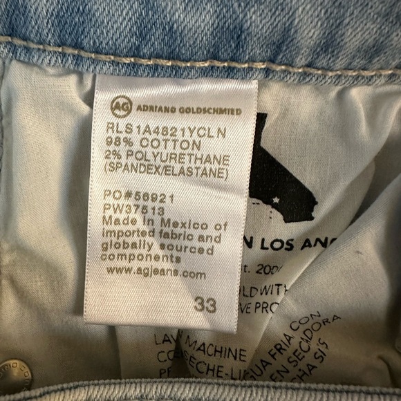 Adriano Goldschmied Mari Crop High Rise Slim Straight Light Wash NWT Size 33 - Picture 6 of 8